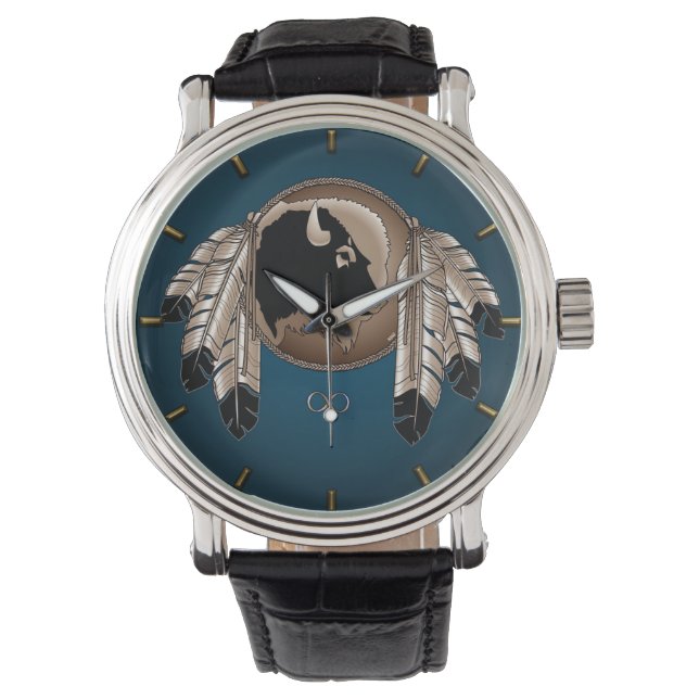 Metis Watch First Nations Buffalo Art Watch Horloge (Voorkant)