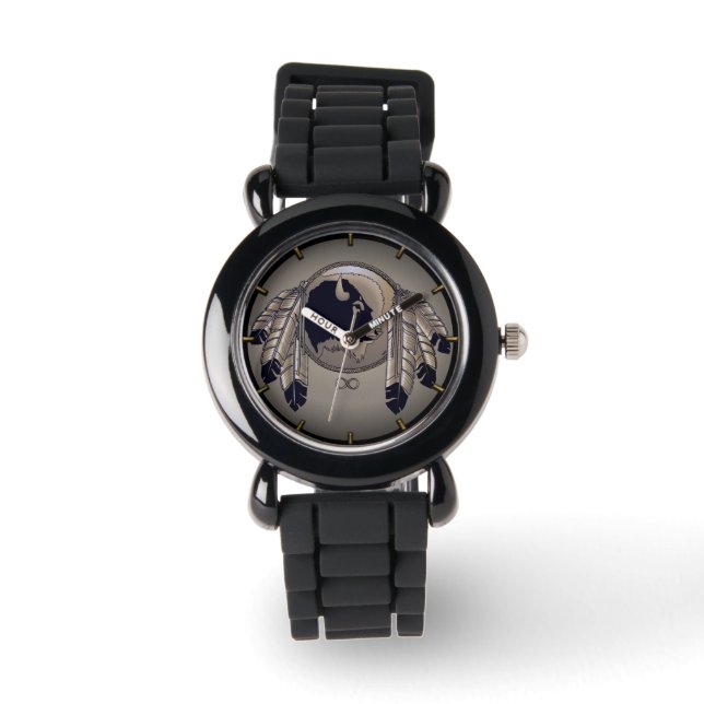 Metis Watch First Nations Buffalo Art Watch Horloge (Voorkant)