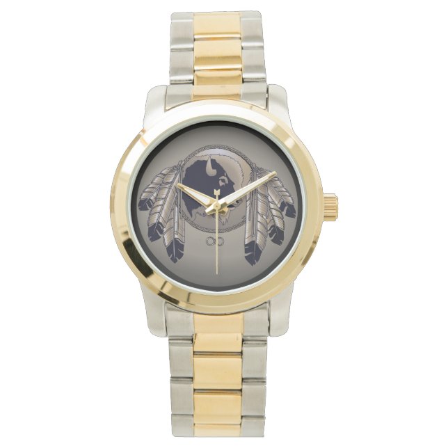 Metis Watch First Nations Buffalo Art Watch Horloge (Voorkant)