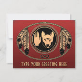 Metis Wolf Invitations Personalized Rebel Art Kaar Kaart (Voorkant)