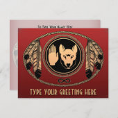 Metis Wolf Invitations Personalized Rebel Art Kaar Kaart (Voorkant / Achterkant)