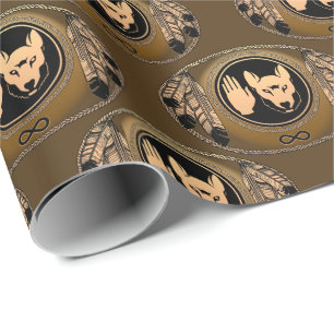 Metis Wrapping Paper First Nations Wolf Art Paper Cadeaupapier