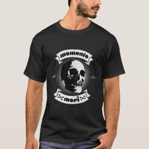 Meto Mori Stoic Skull Biker Stijl T-shirt