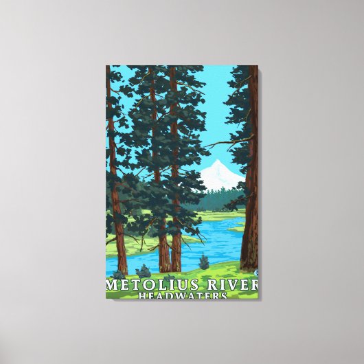 Metolius River Headwaters, Oregon Canvas Afdruk (Voorkant)