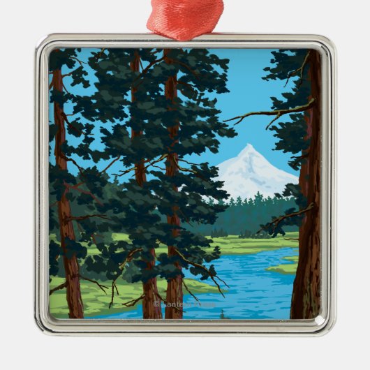 Metolius River Headwaters, Oregon Metalen Ornament (Voorkant)