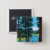 Metolius River Headwaters, Oregon Vierkante Button 5,1 Cm (Voorkant /achterkant)