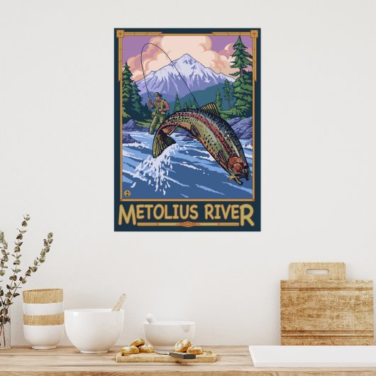 Metolius River, Oregon Fly Fishing Travel Poster (Keuken)