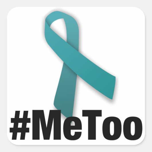 #MeToo Ontwerp met lint Vierkante Sticker (Voorkant)