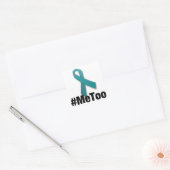 #MeToo Ontwerp met lint Vierkante Sticker (Envelop)