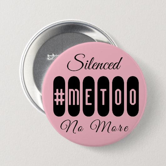 #Metoo Simple Black en Roze Button (Voorkant /achterkant)