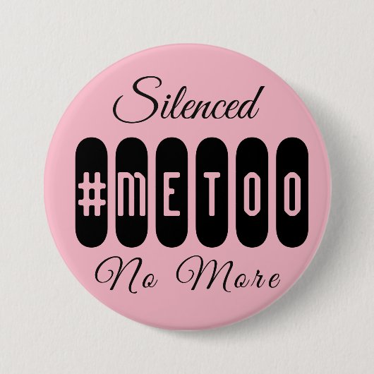 #Metoo Simple Black en Roze Button (Voorkant)