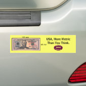 Metrisch Geld Bumpersticker (Op auto)