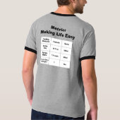 Metrisch:Het leven in de keuken gemakkelijk maken T-shirt (Achterkant)