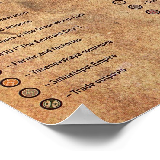 Metro 2033 - Aged Map Poster (Hoek)