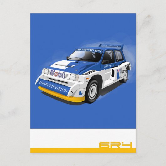 Metro 6R4 Rally Car Briefkaart (Voorkant)