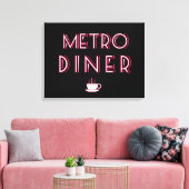 Metro Art Deco Diner Bord Canvas Afdruk (Insitu (Woonkamer))