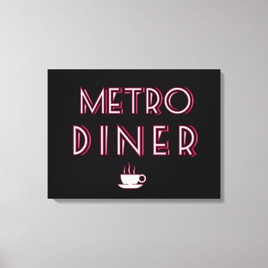 Metro Art Deco Diner Bord Canvas Afdruk (Voorkant)