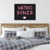 Metro Art Deco Diner Sign Canvas Afdruk (Insitu (Slaapkamer))