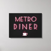 Metro Art Deco Diner Sign Canvas Afdruk (Voorkant)