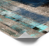 'Metro' Blue Abstract Art schilderen Poster (Hoek)
