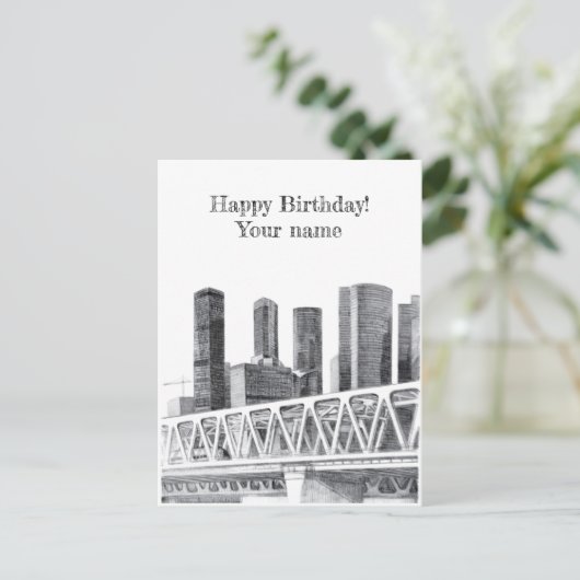 Metro brug briefkaart (Staand voorkant)