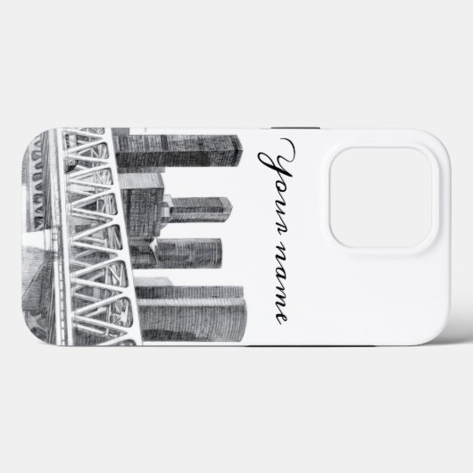 Metro brug Potlood tekening Case-Mate iPhone Case (Achterkant (horizontaal))