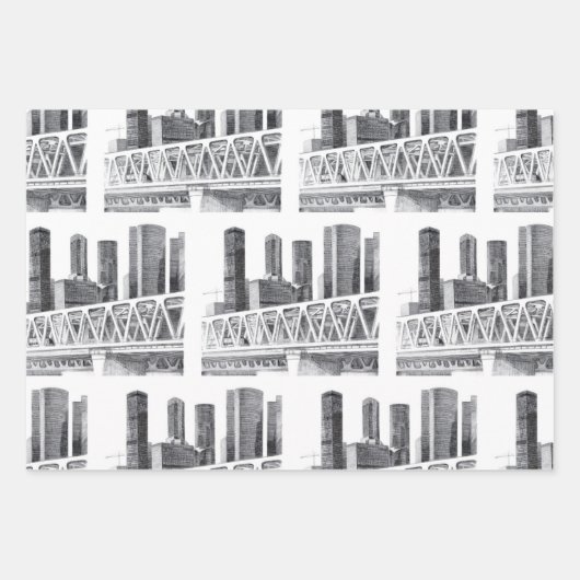 Metro brug Potlood tekening Inpakpapier Vel (Voorkant 2)