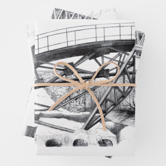 Metro brug Potlood tekening Inpakpapier Vel (In situ)