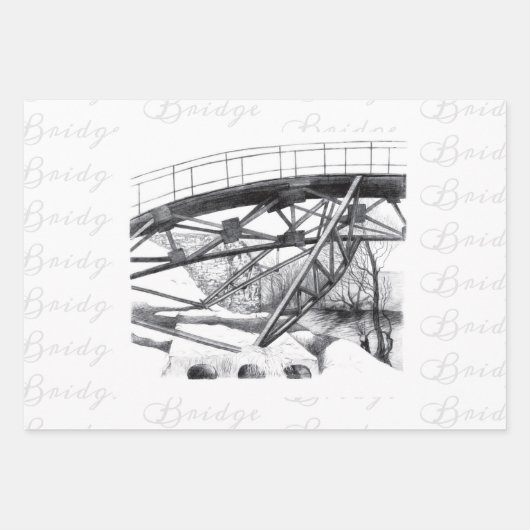 Metro brug Potlood tekening Inpakpapier Vel (Voorkant)