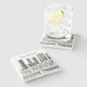 Metro brug stenen onderzetter (Zijkant)