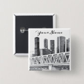 Metro brug vierkante button 5,1 cm (Voorkant /achterkant)