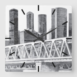 Metro brug vierkante klok