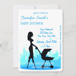 Metro City Boy Baby shower Blue Kaart