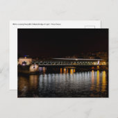 Metro crossing Bir-Hakeim bridge at night Briefkaart (Voorkant / Achterkant)