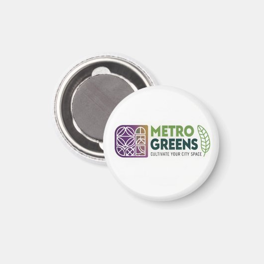 Metro Greens Urban Farming T-Shirt | City Gardener Magneet (Voorkant / Achterkant)