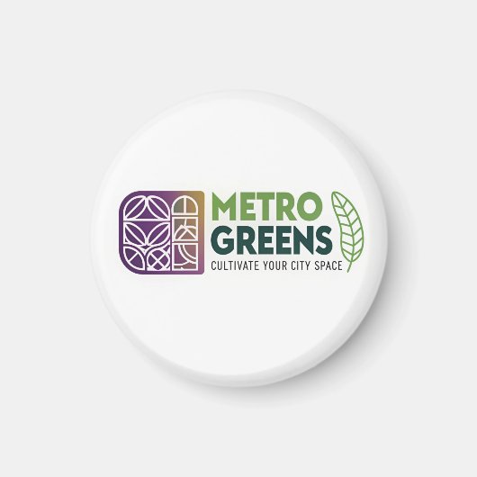 Metro Greens Urban Farming T-Shirt | City Gardener Magneet (Voorkant)