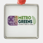 Metro Greens Urban Farming T-Shirt | City Gardener Metalen Ornament (Voorkant)