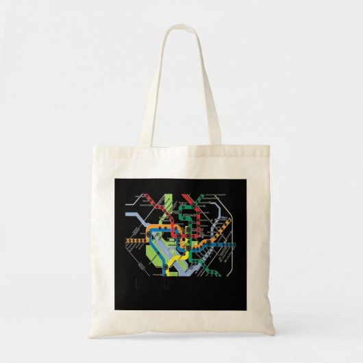 Metro Map of Washington DC Art Gift City Rail Tran Tote Bag (Voorkant)