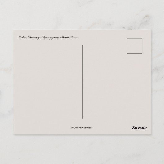 Metro-metro Pyongyang Noord-Korea Briefkaart (Achterkant)