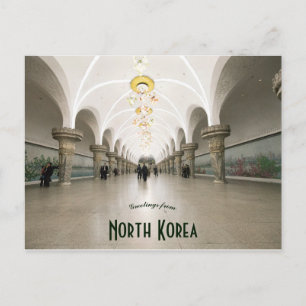 Metro-metro Pyongyang Noord-Korea Briefkaart