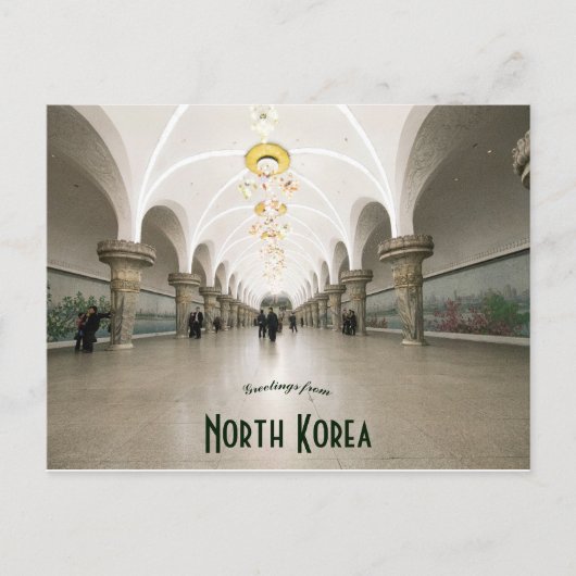 Metro-metro Pyongyang Noord-Korea Briefkaart (Voorkant)