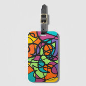 Metro Moon-Hand geschilderde Abstracte kunst Bagagelabel (Voorkant (verticaal))