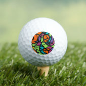 Metro Moon-Handgeschilderde Abstracte Kunst Golfballen (Insitu Shirt)