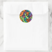 Metro Moon-Handgeschilderde Abstracte Kunst Ronde Sticker (Tas)
