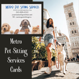Metro Pet Sitting Dog Cat. Notitiekaartje