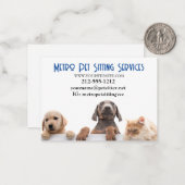 Metro Pet Sitting Dog Cat. Notitiekaartje (Voorkant / Achterkant in situ)