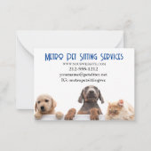 Metro Pet Sitting Dog Cat. Notitiekaartje (Voorkant)