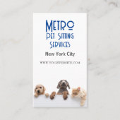 Metro Pet Sitting Dog Cat. Visitekaartje (Voorkant)