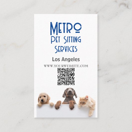 Metro Pet Sitting Los Angeles QR-code Visitekaartje (Voorkant)