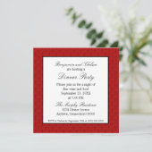 Metro Retro Dinner Party Invite, Donkerrood Kaart (Staand voorkant)